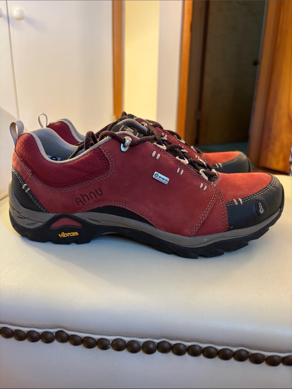 Ahnu Burgundy and Black Trail Shoes
